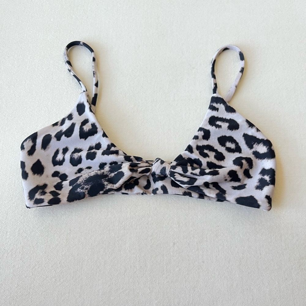 MIKOH girls XL animal print knot top